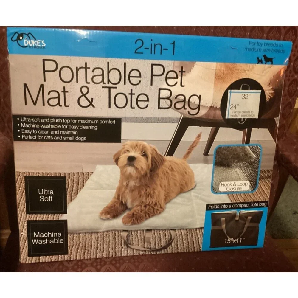 Portable Pet Mat & Tote Bag machine washable ultra soft
